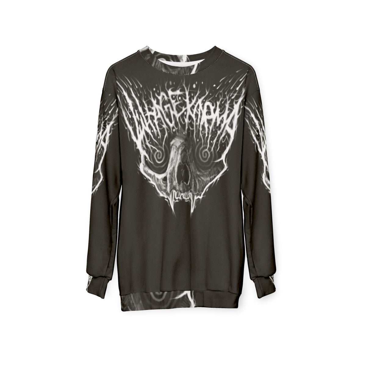 Vintage Black Metal Cat Sweatshirt - hanging