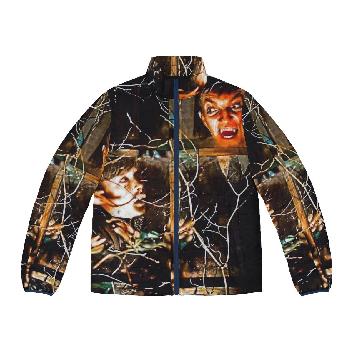 Dark Shadows Barnabas Collins Puffer Jacket with Gothic Horror Imagery