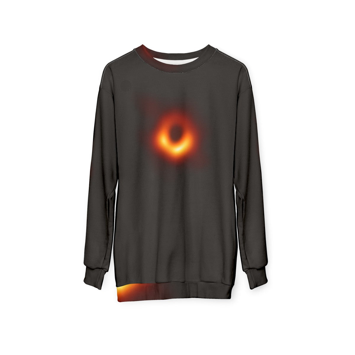 Black Hole Sweatshirt with Mesmerizing Space Art - hanging