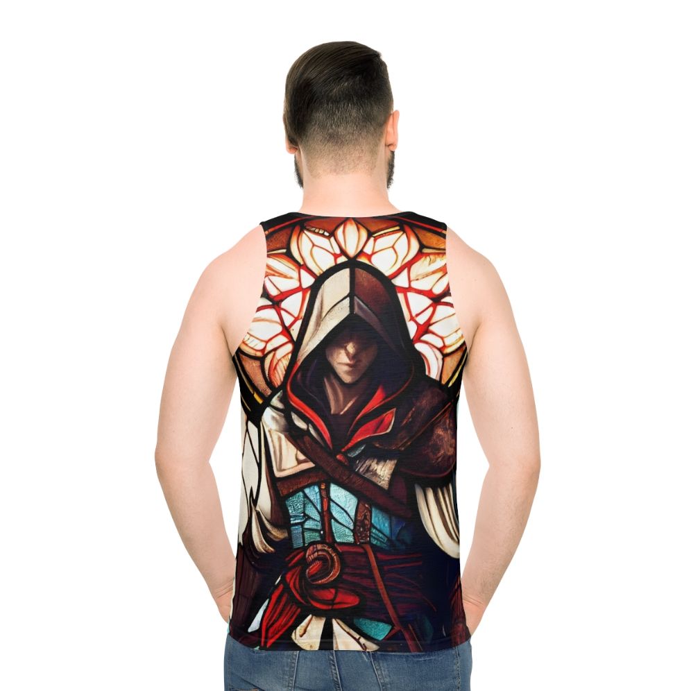 Assassin's Creed Stained Glass Unisex Tank Top - men back