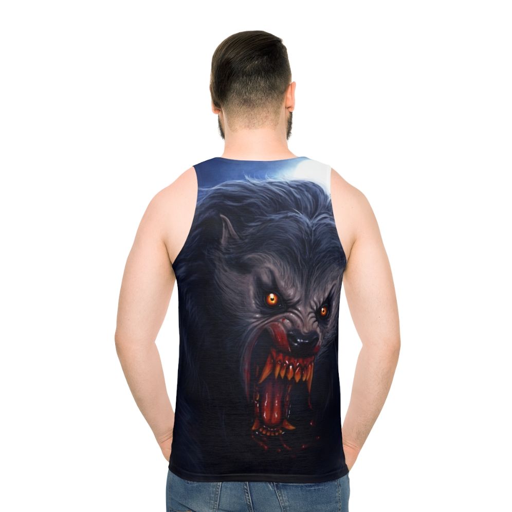 Unisex Werewolf Horror Classic Movie Tank Top - men back