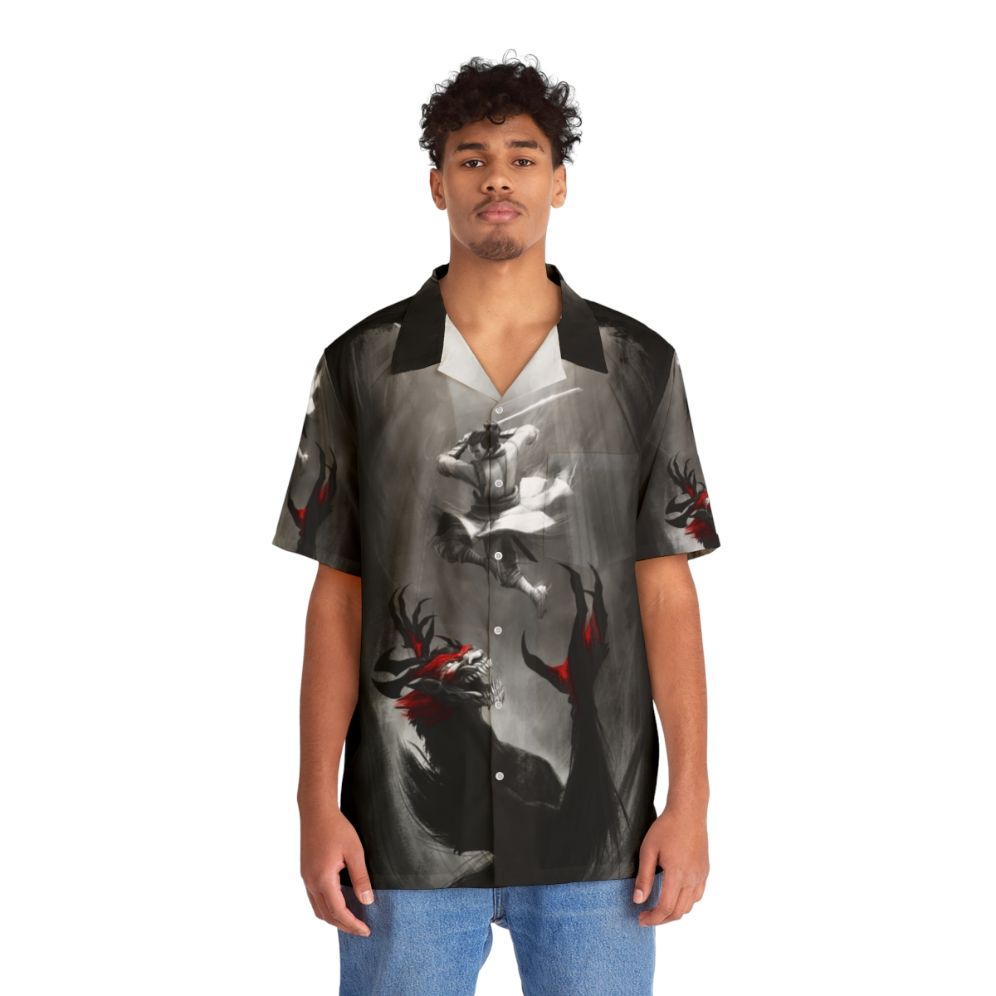 Samurai Jack Demon Showdown Hawaiian Shirt - People Front