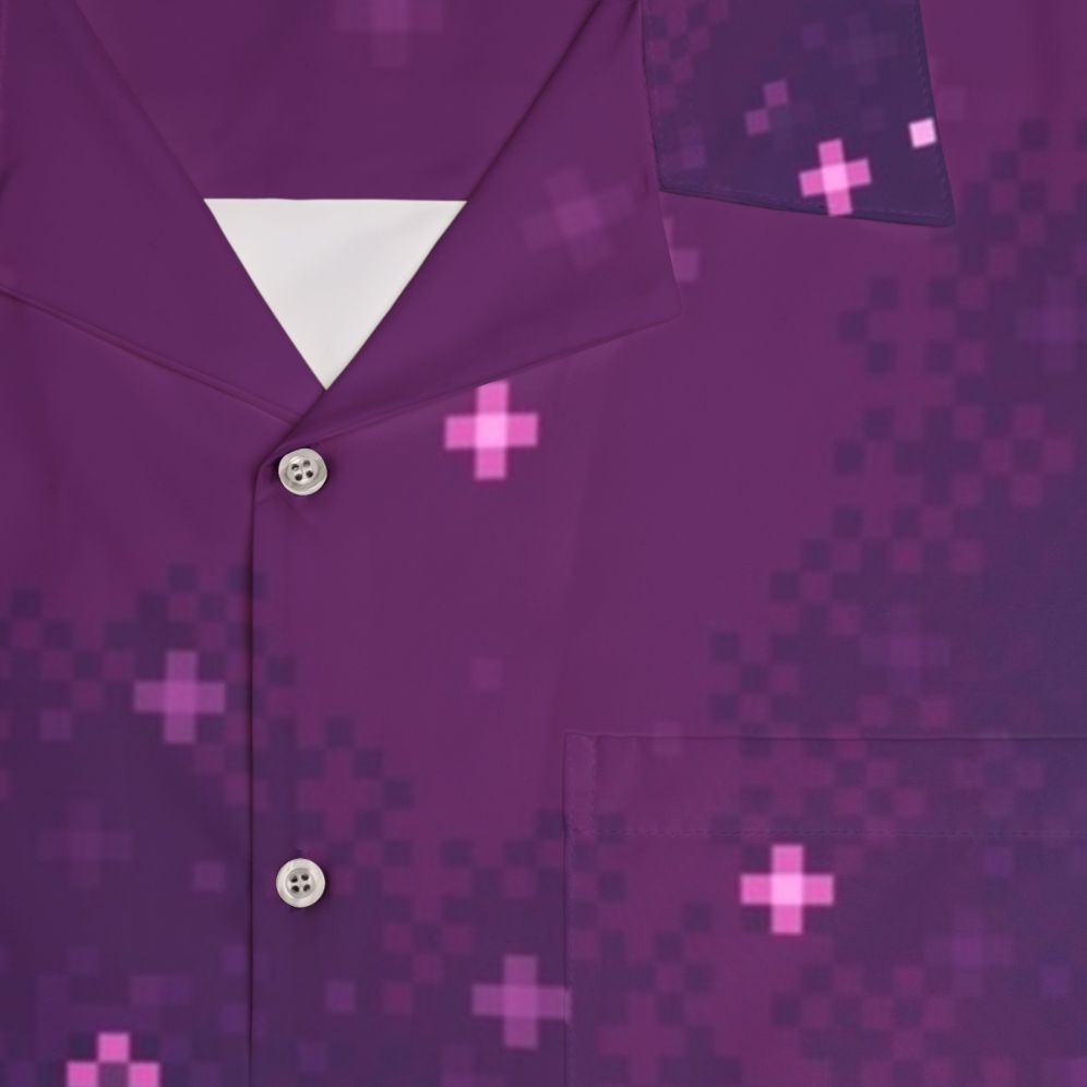 Bi Pride Flag Galaxy 8Bit Hawaiian Shirt - Detail