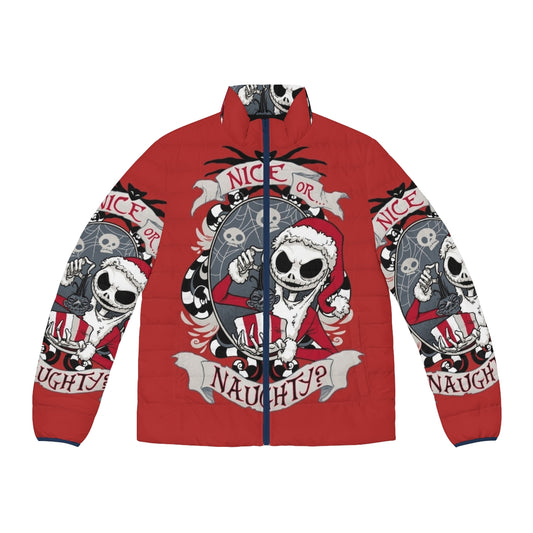 Scary Santa Puffer Jacket featuring Jack Skellington and Nightmare Before Christmas inspired design