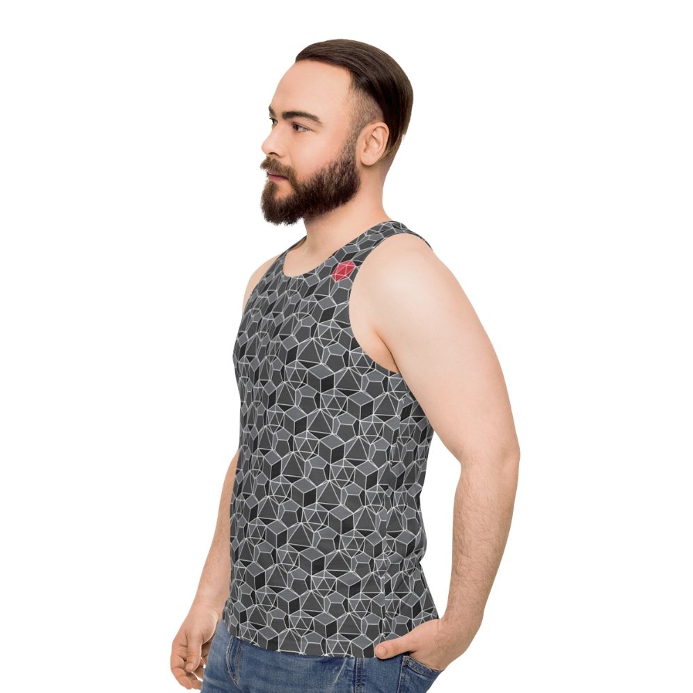 Fantasy dice pattern unisex tank top - men side