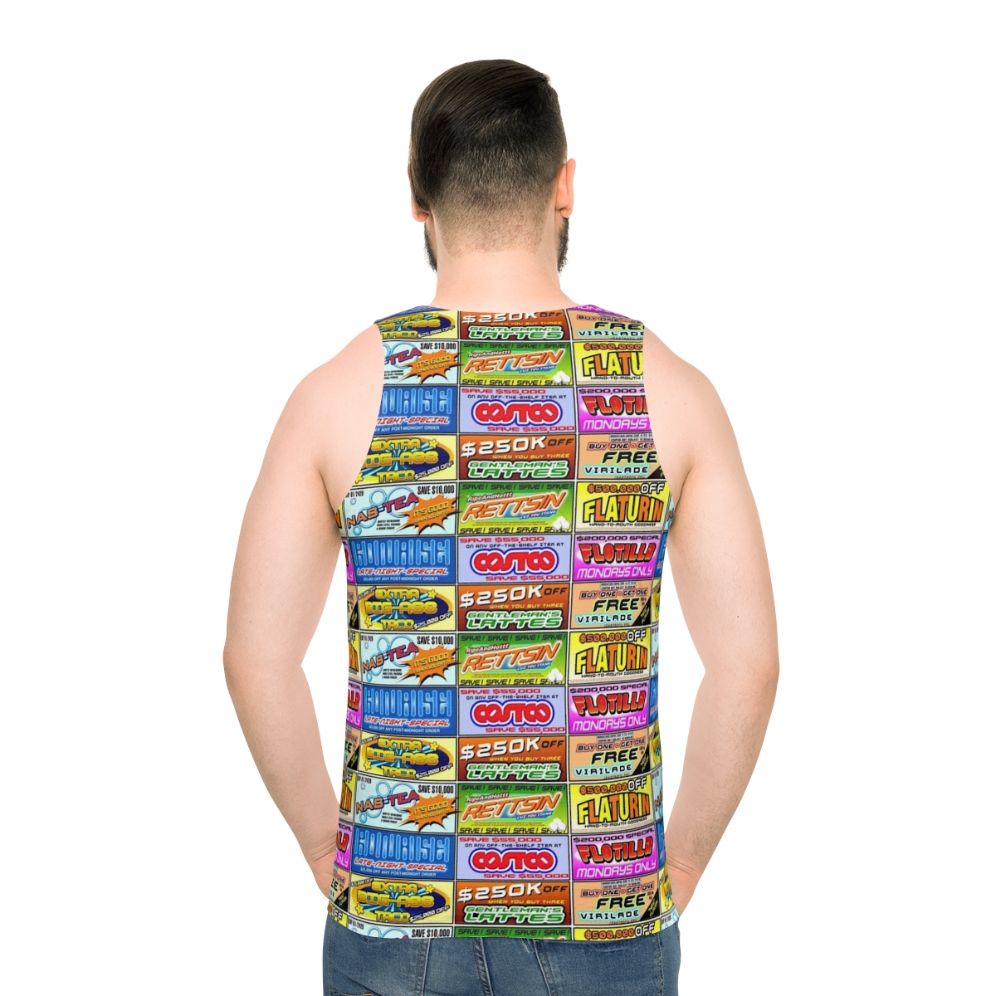 Unisex Brands Of Uhmerica Tank Top with Idiocracy Movie Quotes - men back