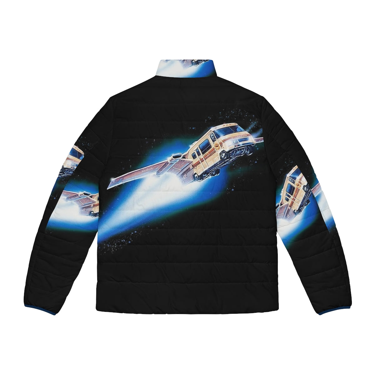 Spaceballs Winnebago Puffer Jacket featuring the iconic Spaceballs starship design - Back