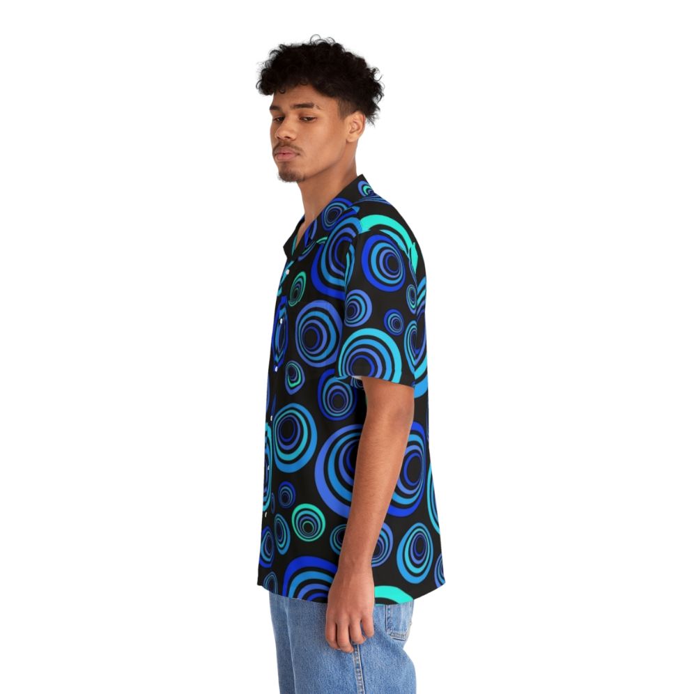 Retro Hawaiian Shirt with Vibrant Abstract Pattern - People Left