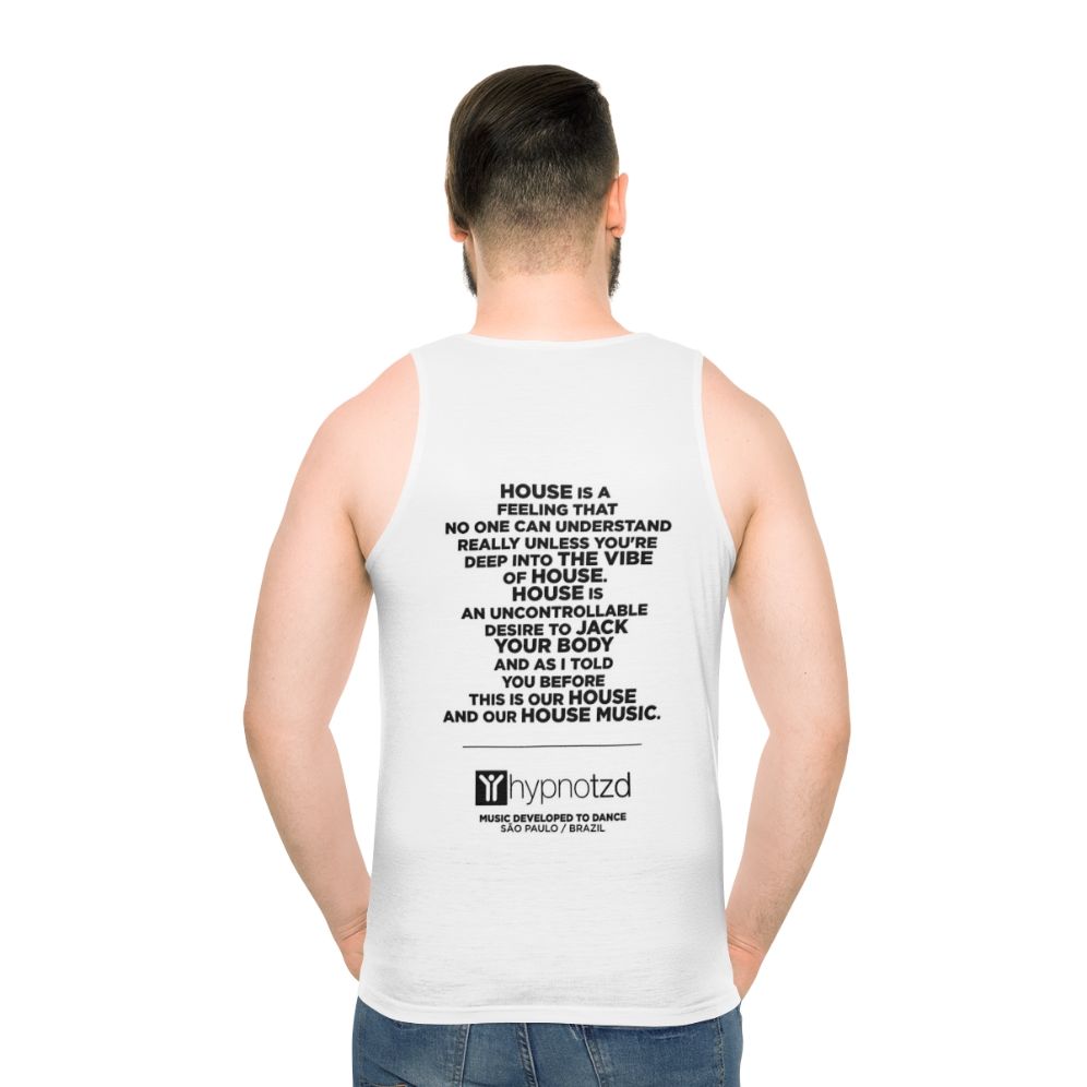 House music anthem unisex dance tank top - men back