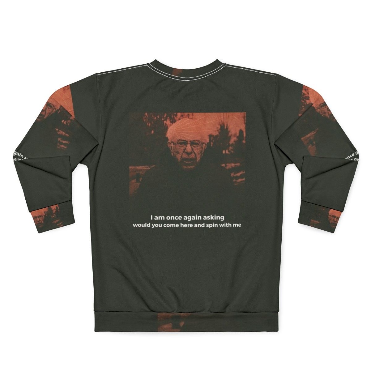 Bernie Sanders Emo Sweatshirt with Peripheral Vision Design - Back