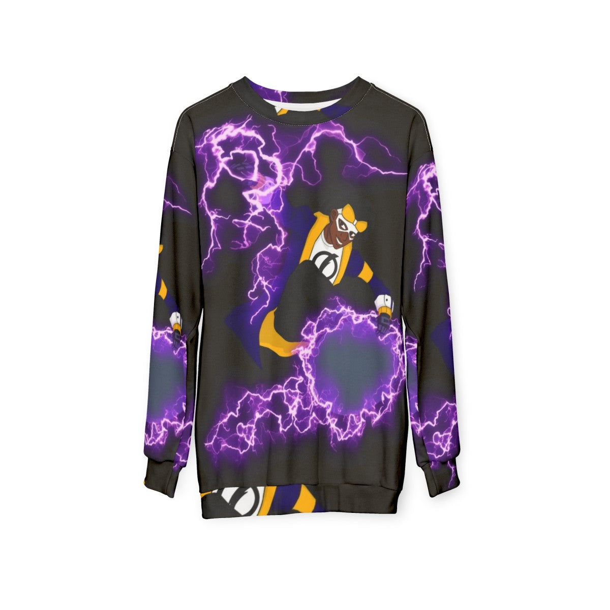 Static Shock superhero graphic sweatshirt - hanging