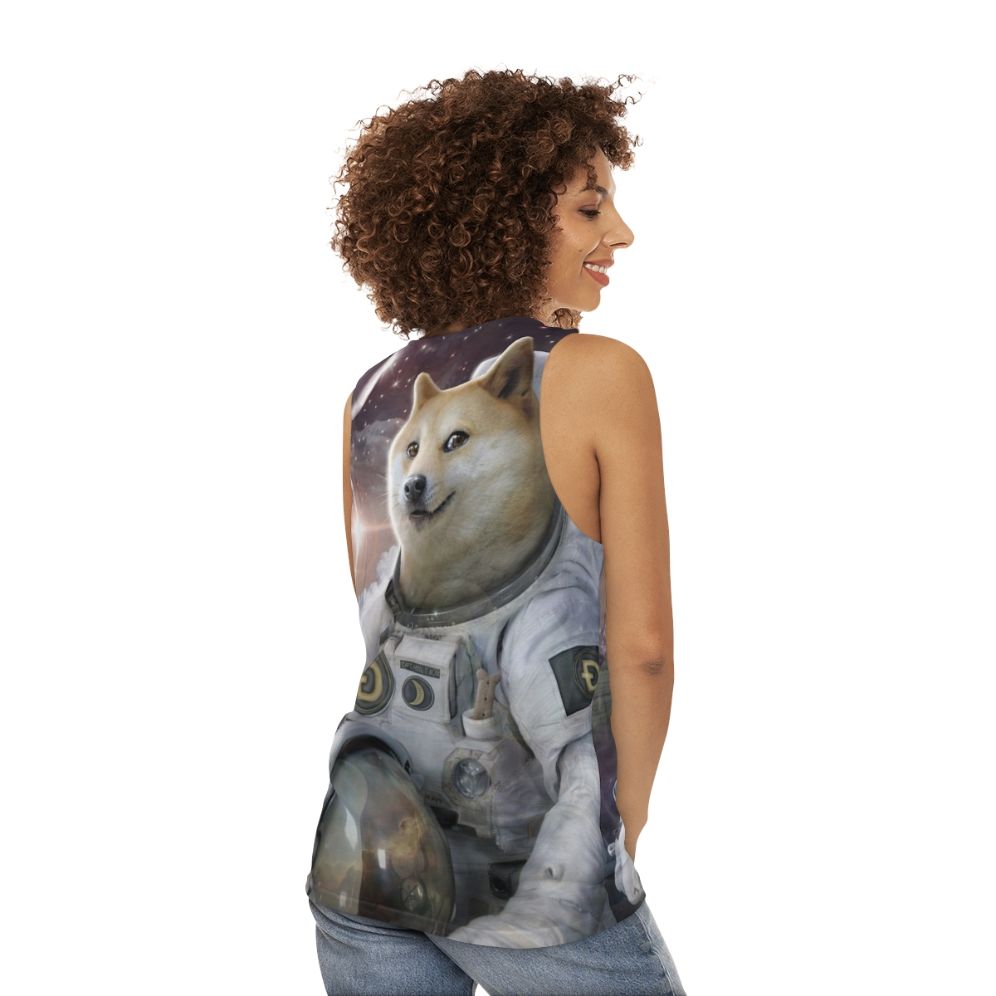 Cute Astronaut Doge Unisex Tank Top - women back