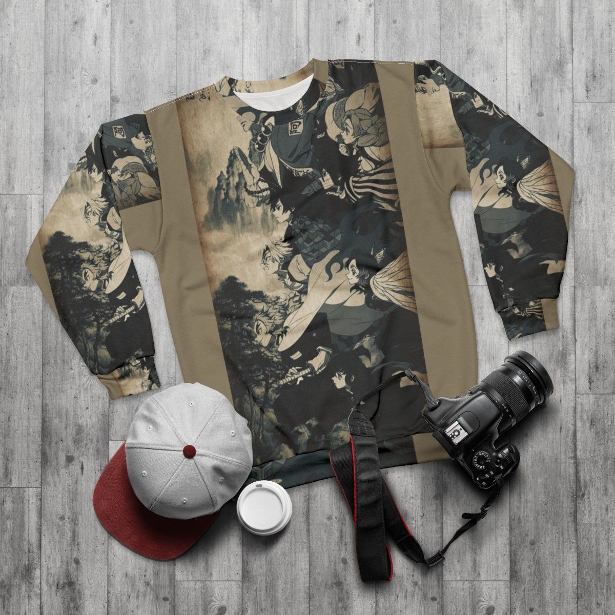 Anime Demon Slayer Graphic Sweatshirt - flat lay