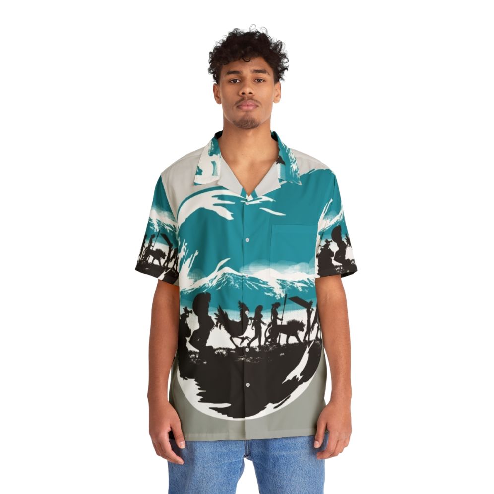 Fantasy Hawaiian Shirt with Lord of the Rings and Final Fantasy Themes - People Front