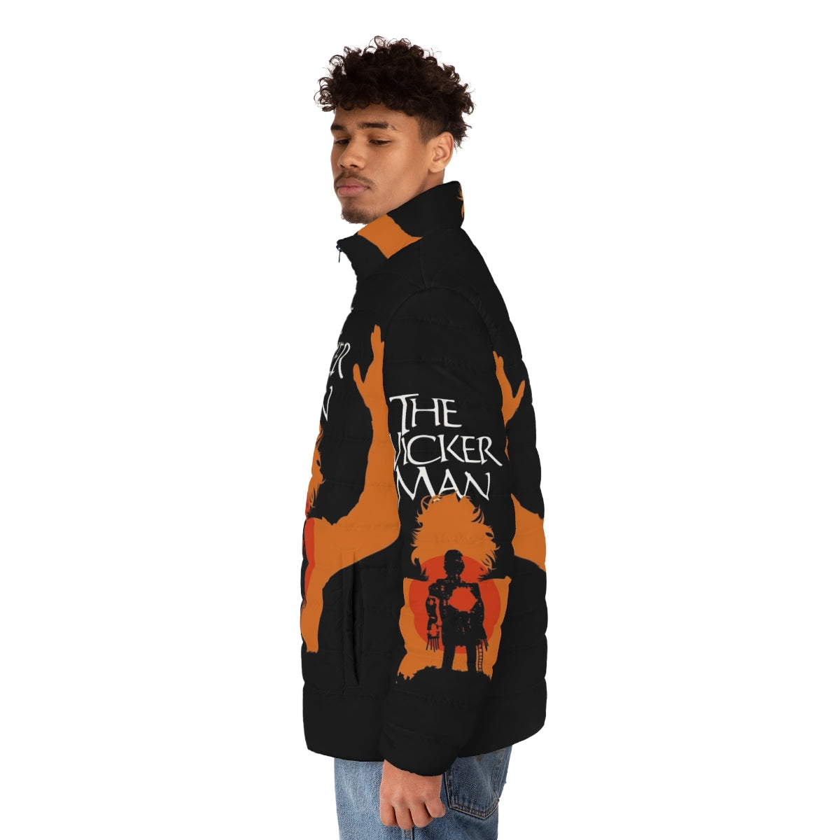 The Wicker Man Horror Movie Puffer Jacket - men side left