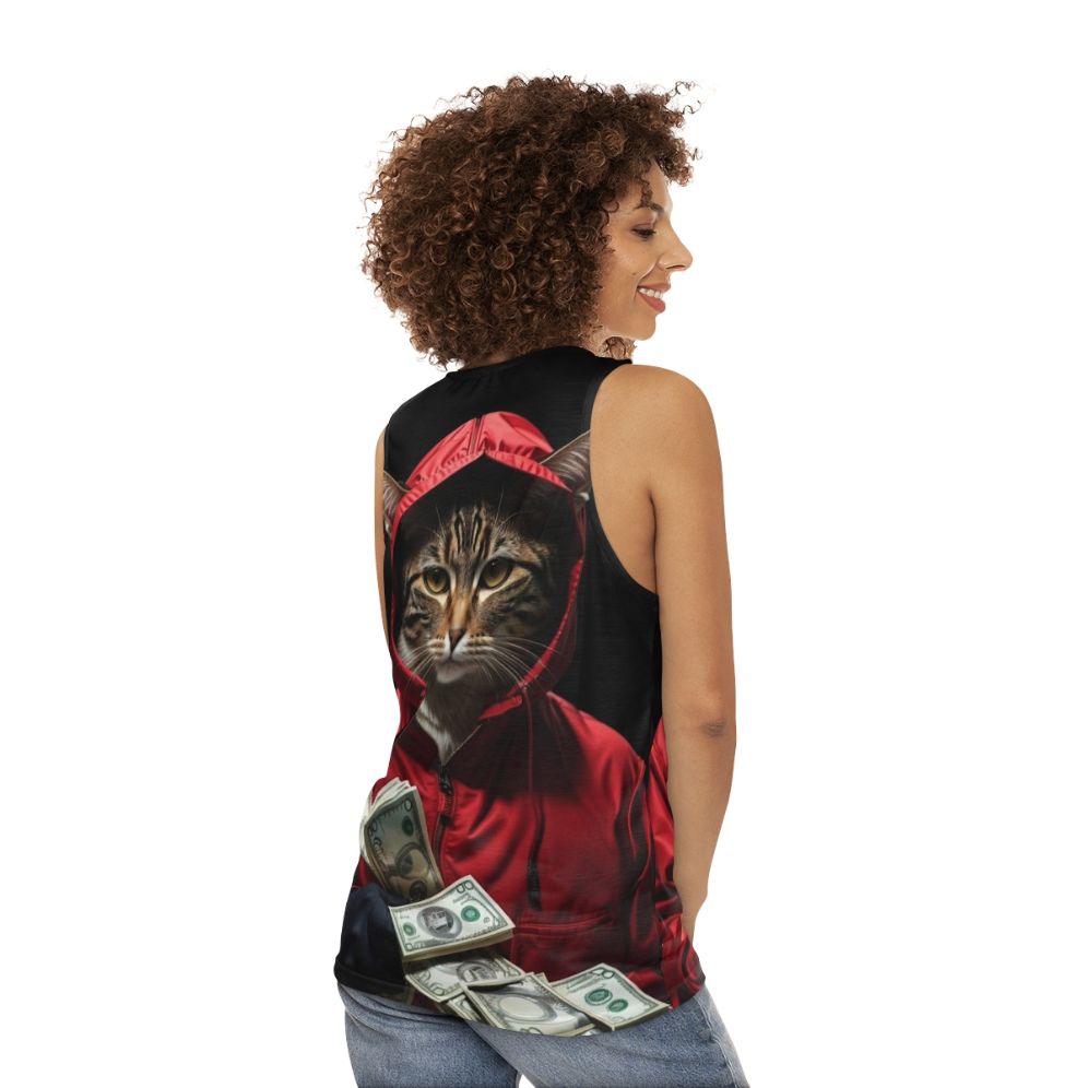 Money Heist La Casa De Papel Cat Unisex Tank Top - women back