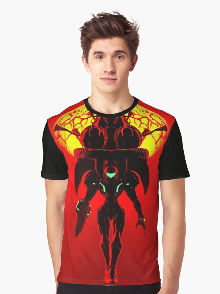 Metroid Samus Aran character graphic on a t-shirt - Men