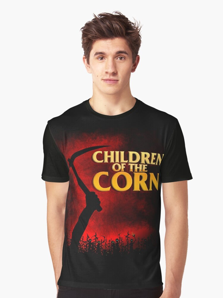 Graphic t-shirt design featuring the iconic horror movie "Children of the Corn" - Men