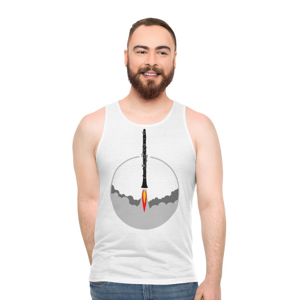 Clarinet Rocket Unisex Tank Top for Music Lovers - men