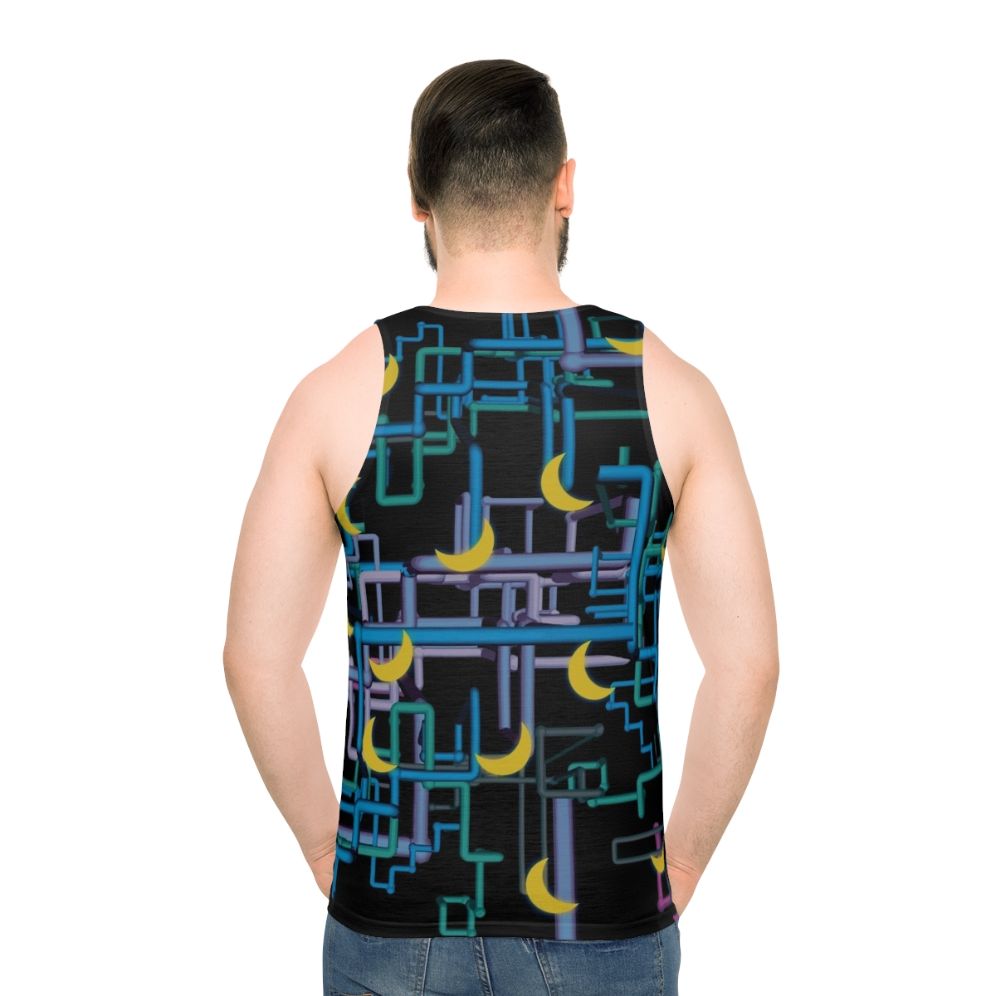 Dan Flashes Complicated Pattern Unisex Tank Top - men back