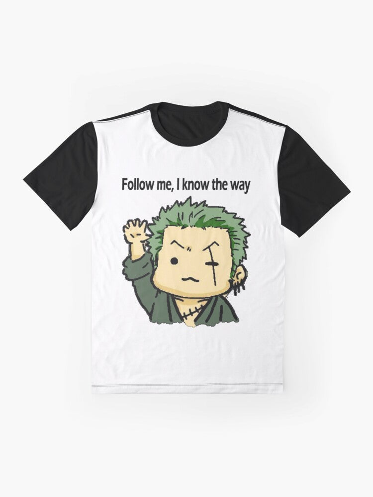 One Piece Roronoa Zoro Anime Graphic T-Shirt - Flat lay