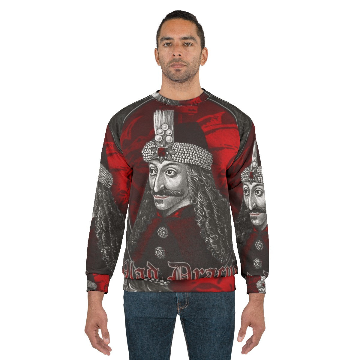 Vlad Dracula Gothic Sweatshirt with Vampire Imagery - men