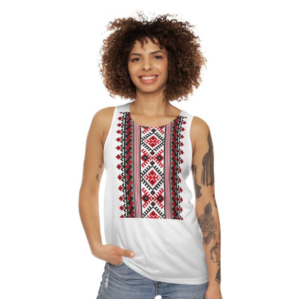 Ukrainian vyshyvanka embroidered unisex tank top - women