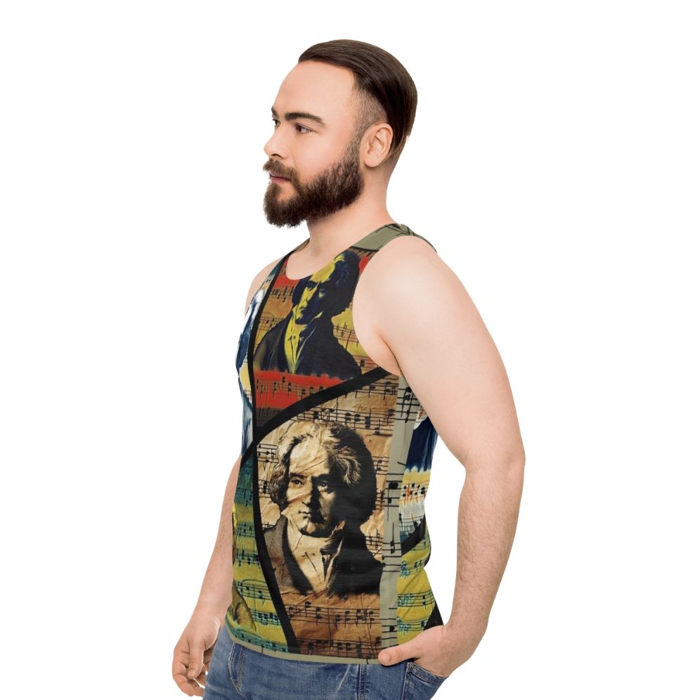 Beethoven classical art collage unisex tank top - men side