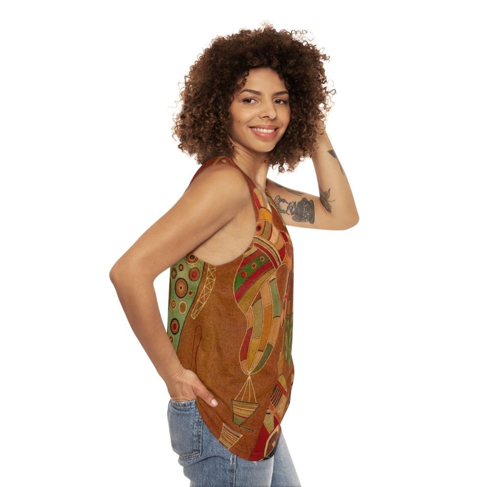 Wassily Kandinsky inspired abstract art unisex tank top - women side