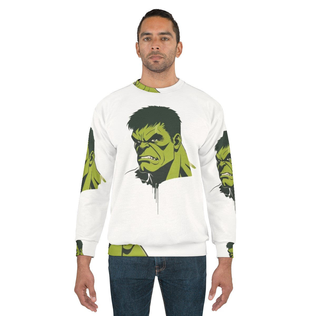 Marvel Avengers superhero sweatshirt with Hulk comics hero design - men