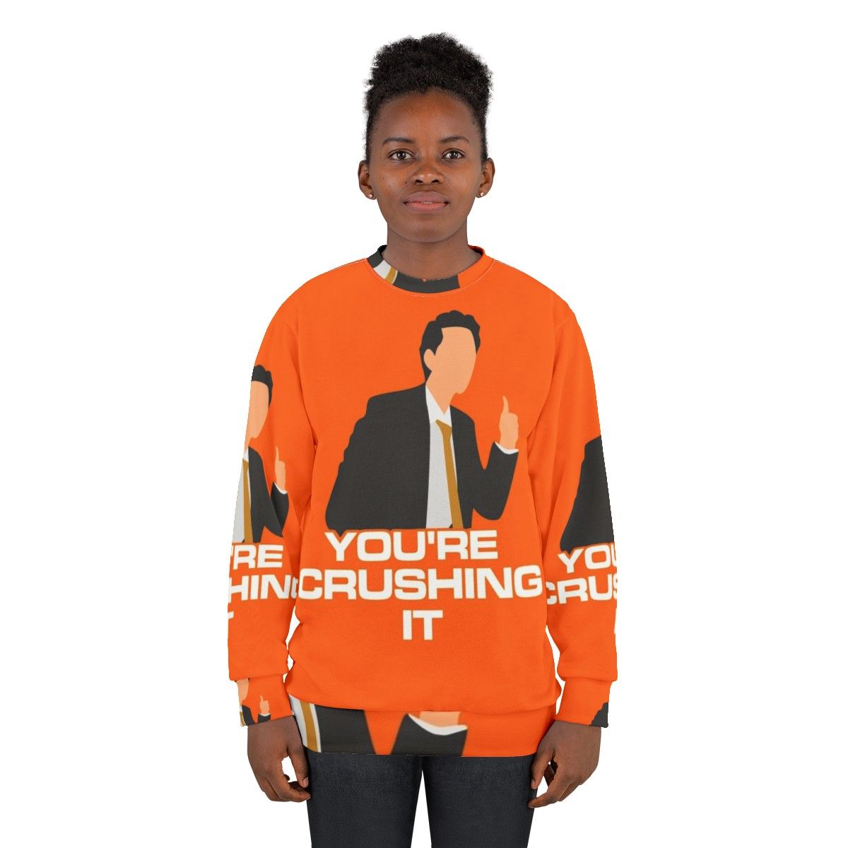 Crushing It Space Force Netflix Sweatshirt featuring characters from the Netflix comedy series - women