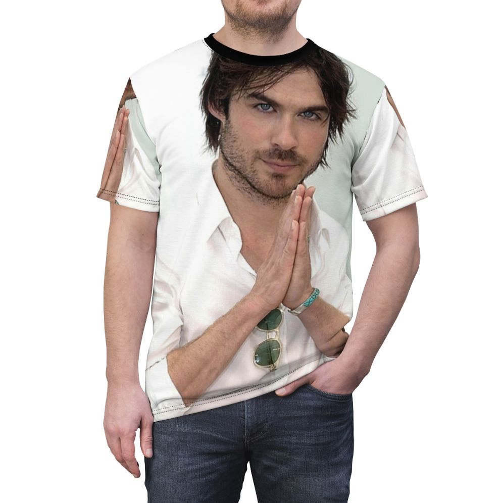 Ian Somerhalder inspired Damon Salvatore t-shirt design - men front