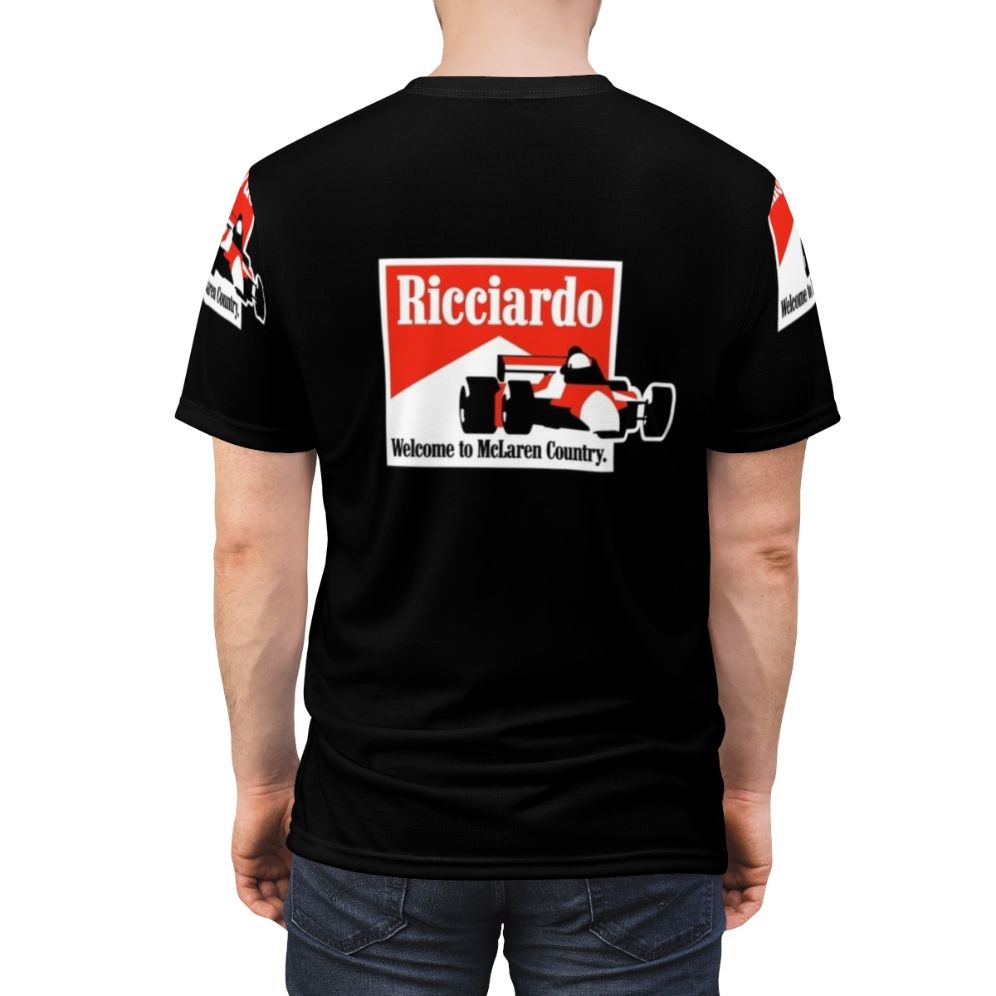 Daniel Ricciardo-inspired Formula 1 racing t-shirt with the "Honey Badger" design - men back