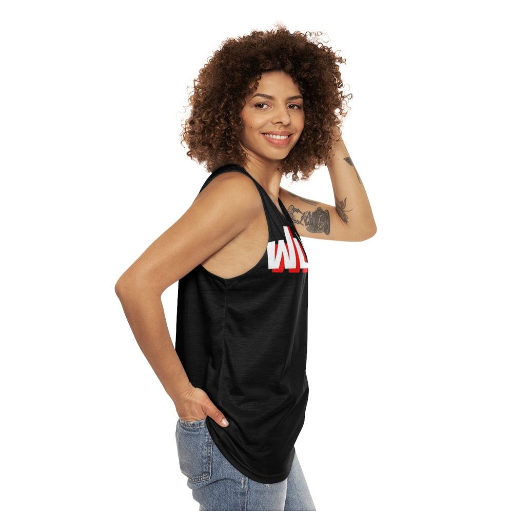 Unisex graphic music lover tank top - women side