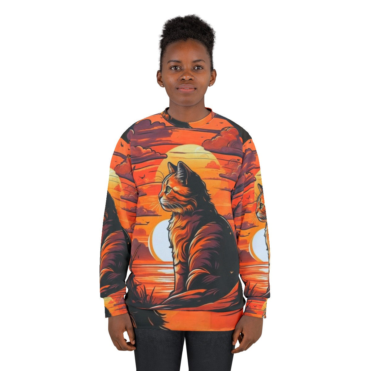 Sunset Cat 2 Sweatshirt - women