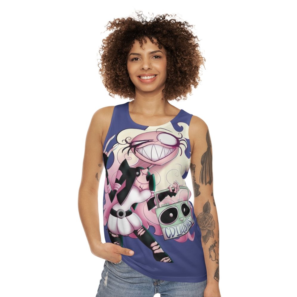 Unisex rock music graphic tank top - women