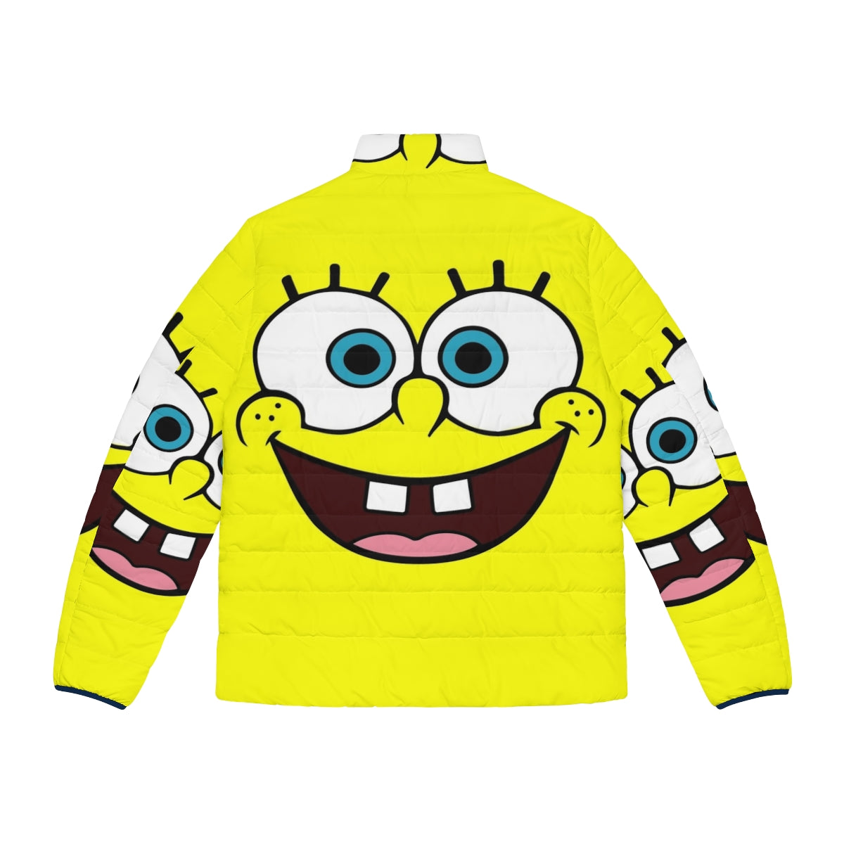 SpongeBob cartoon character printed on a yellow puffer jacket - Back