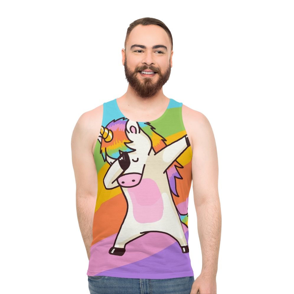 Dabbing Unicorn Hip Hop Dab Pose Unisex Tank Top - men