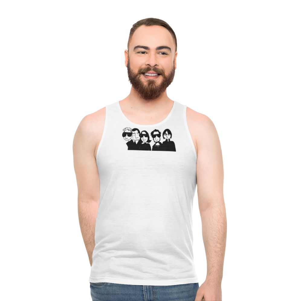 Unisex tank top featuring the band Los Planetas - men