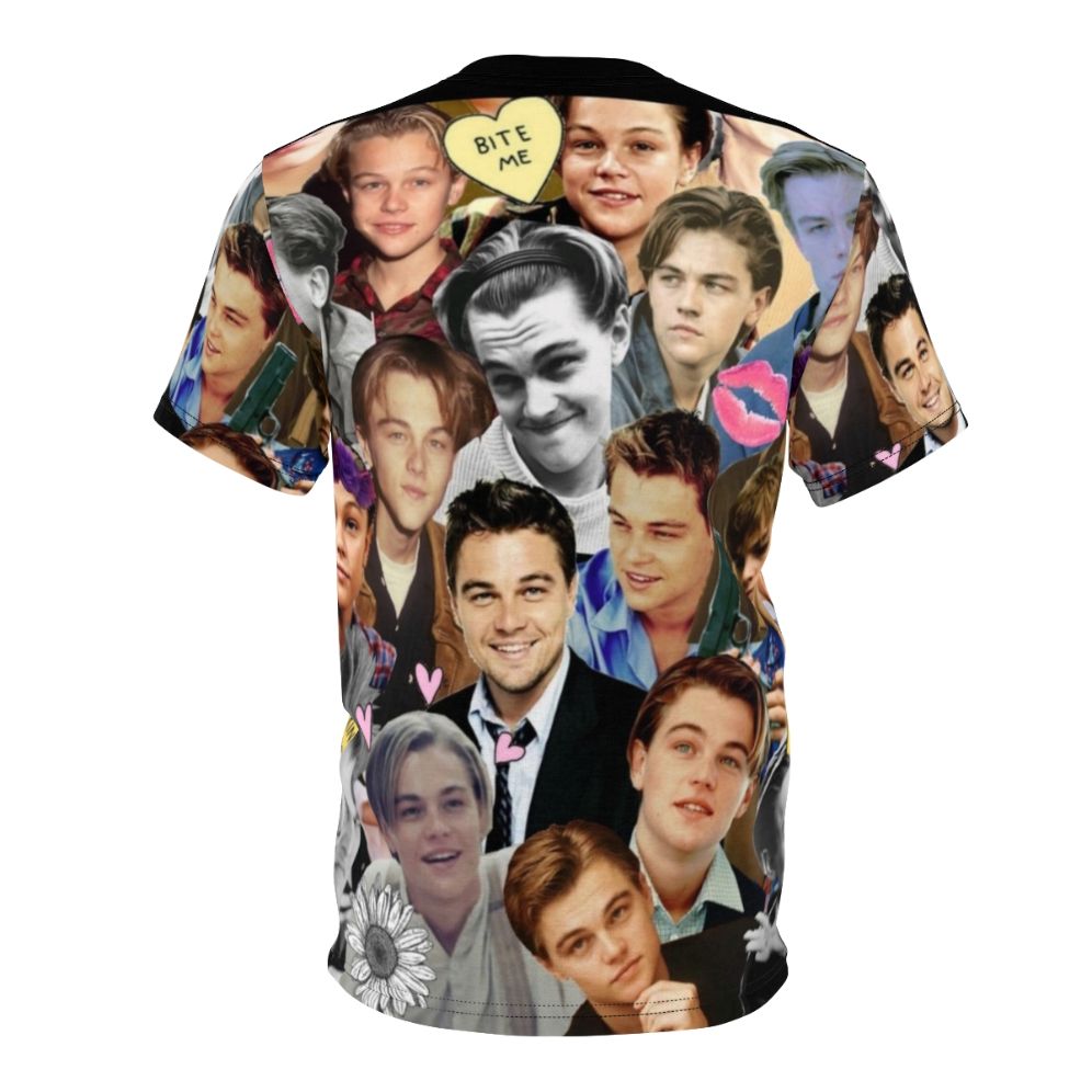 Leonardo DiCaprio portrait collage design on a high-quality t-shirt - Back