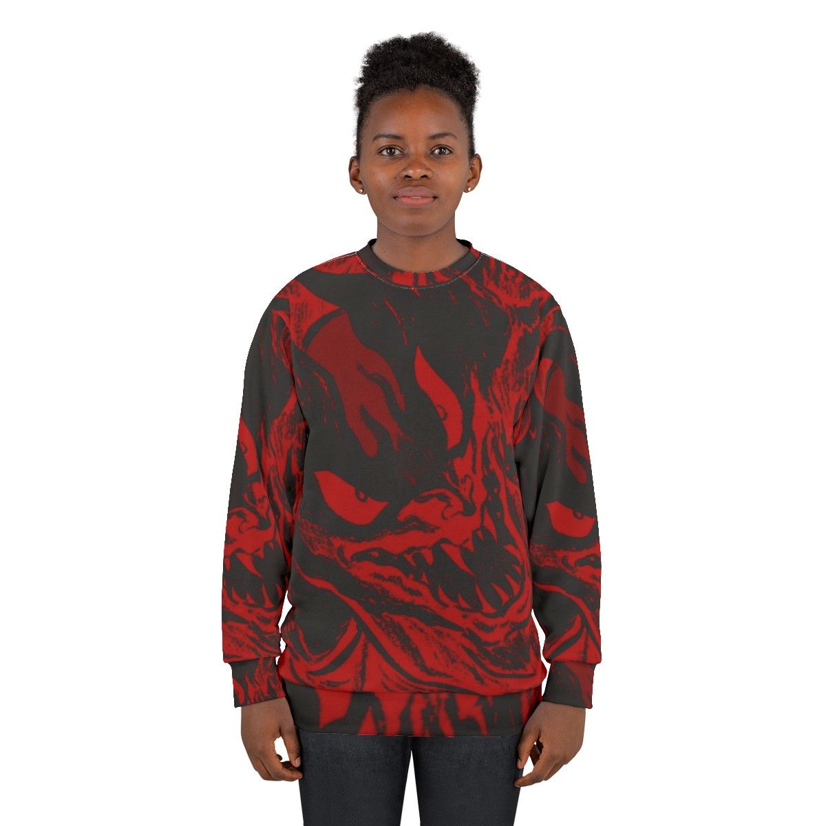 Devilman Crybaby sweatshirt featuring demonic artwork - women