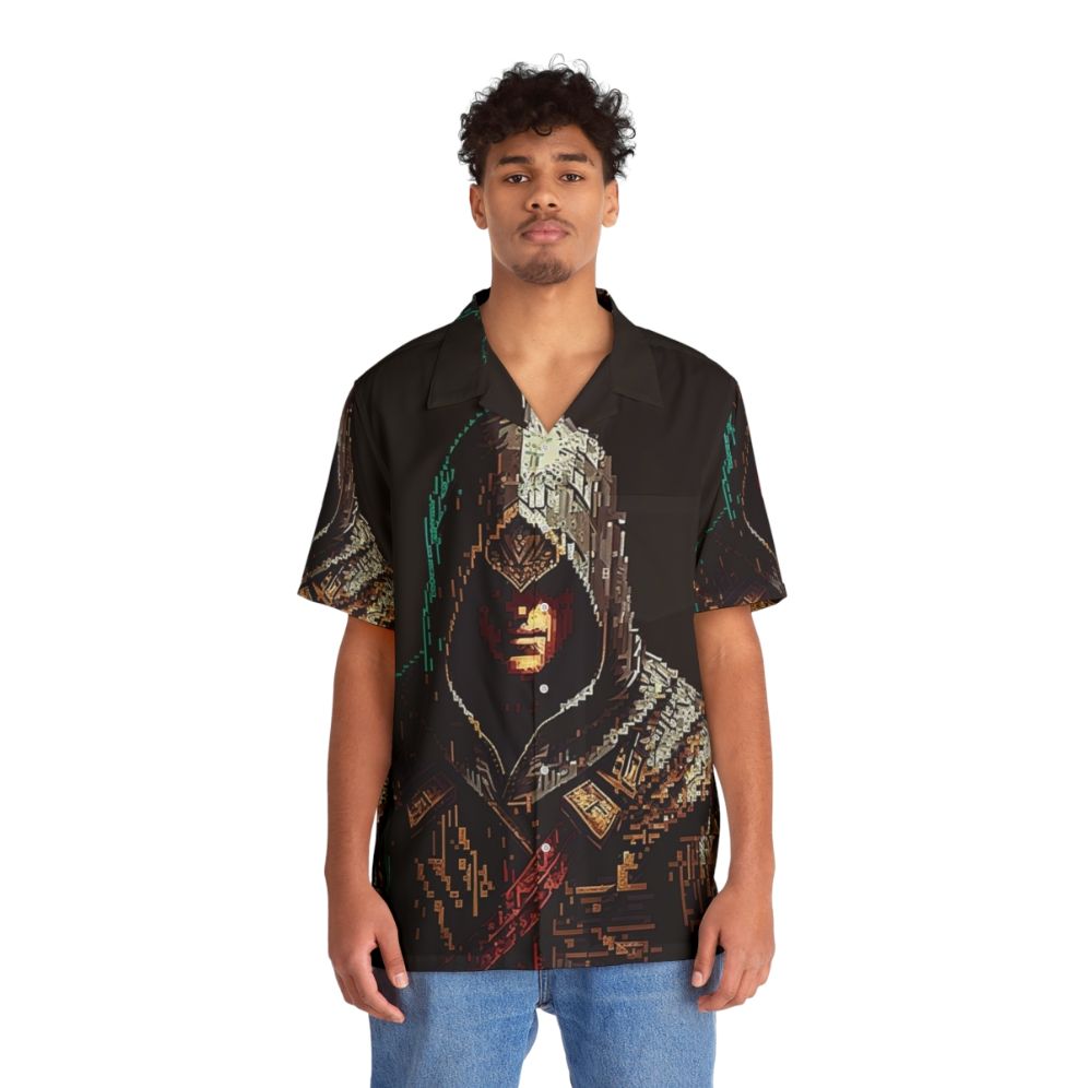 Pixel Assassins Creed Hawaiian Shirt - People Front