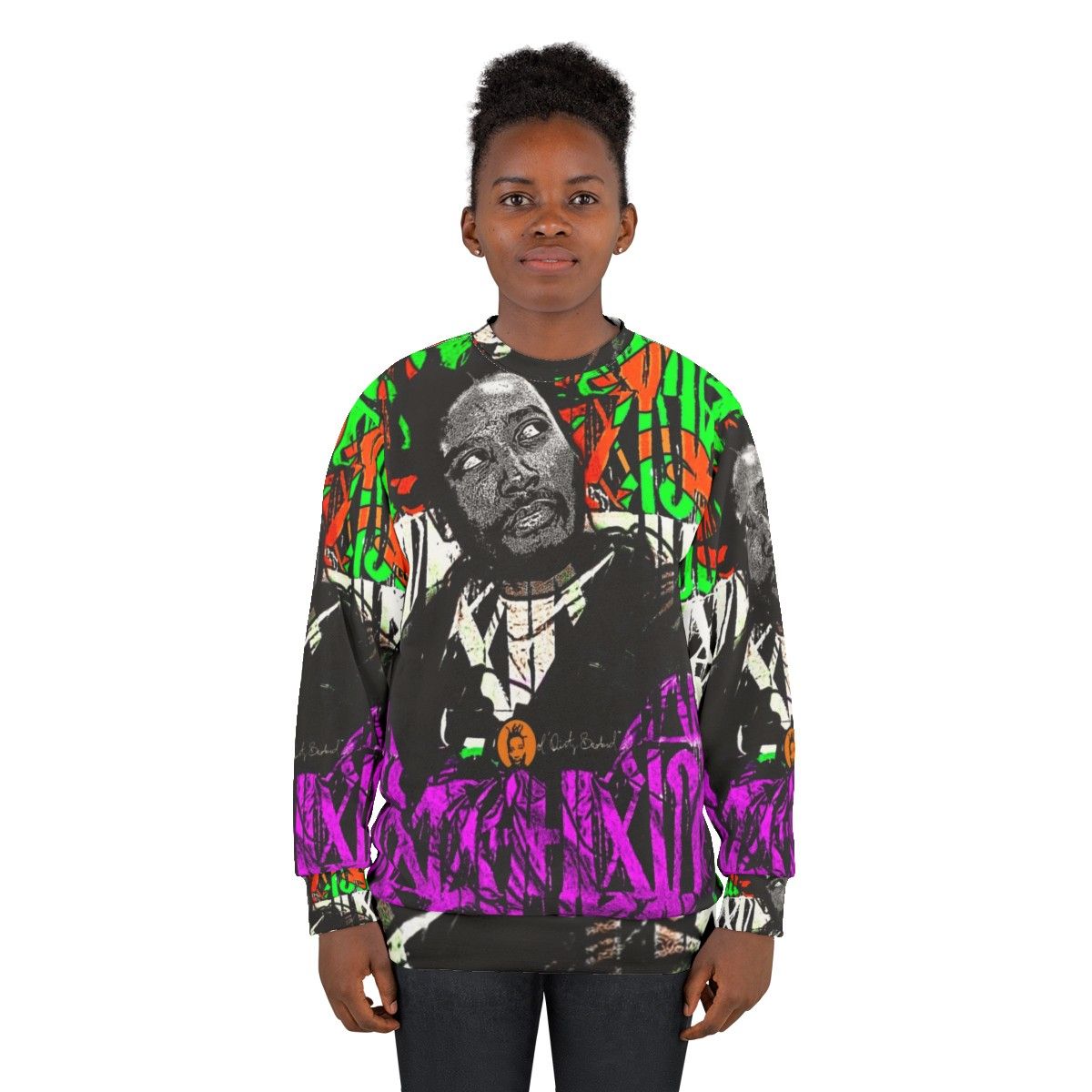 ODB inspired graffiti style sweatshirt with colorful graphics - women