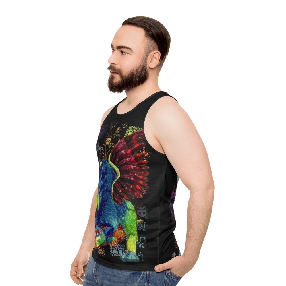 Alebrije Inspired Unisex Tank Top - men side