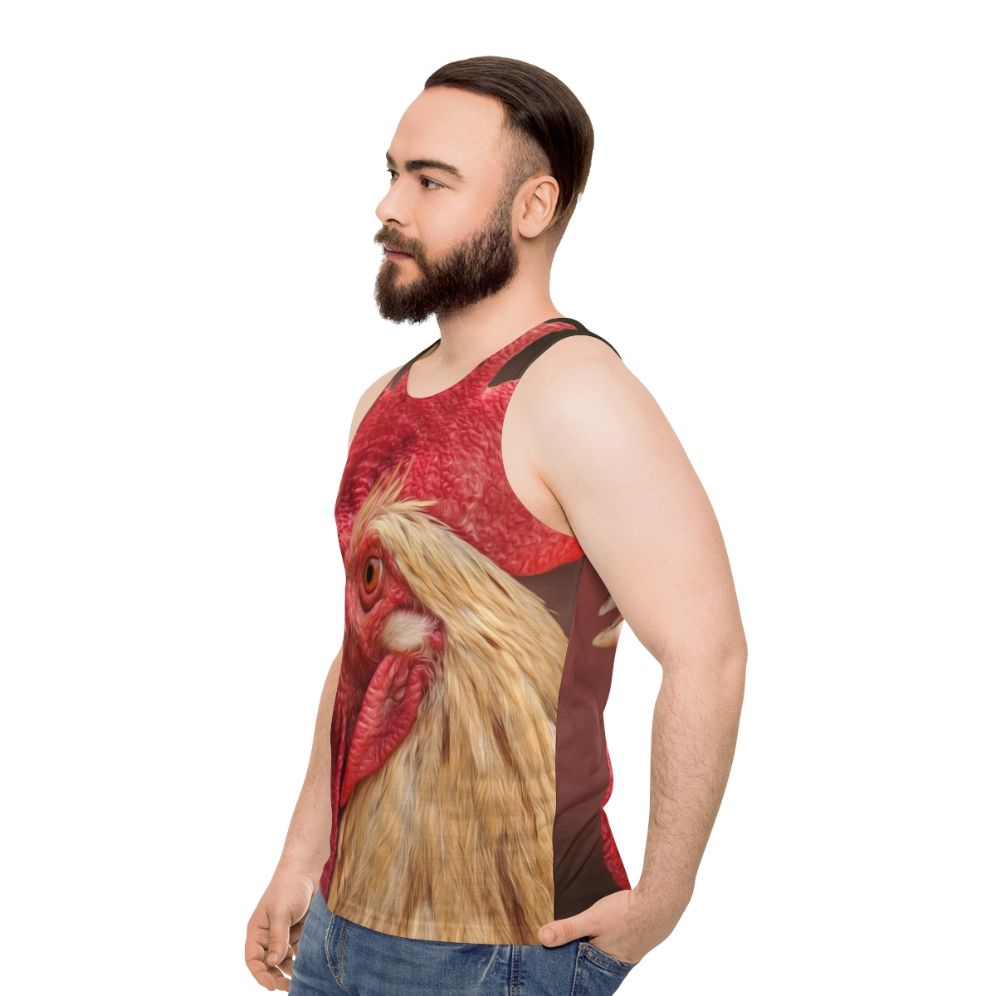 Rooster Chicken Red Poultry Farm Animals Unisex Tank Top - men side