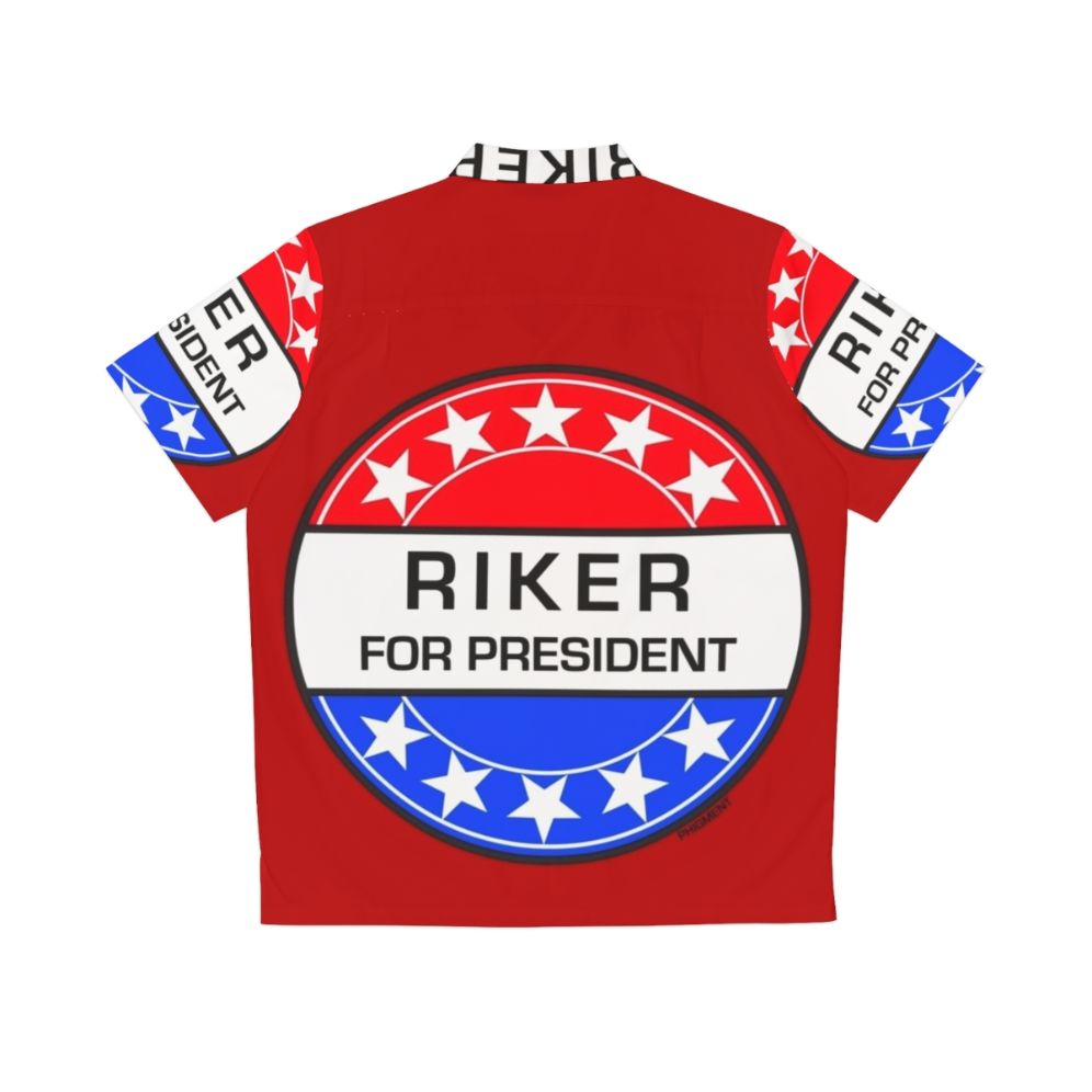 Star Trek Inspired Hawaiian Shirt with Riker for President Design - Back