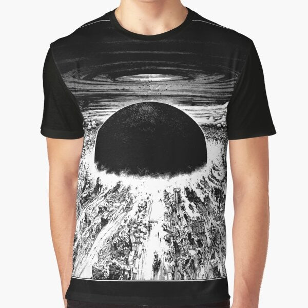 Akira Japanese anime-inspired graphic t-shirt with an explosion design representing the future dystopia of Neo Tokyo.