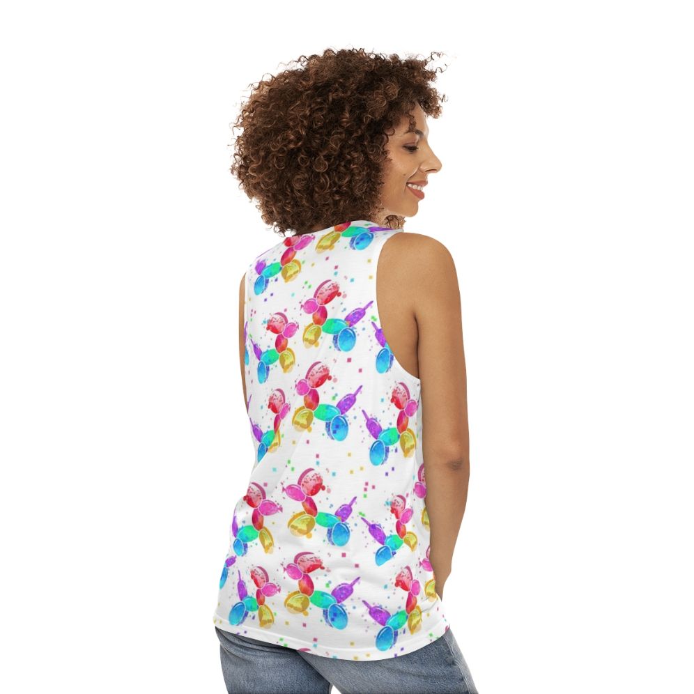 Watercolor Balloon Dogs Unisex Tank Top - women back