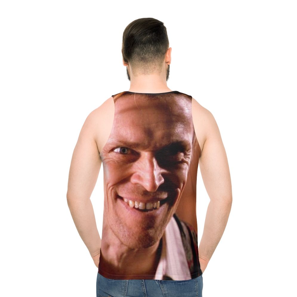 Unisex "Willem Is Happy" Tank Top featuring Willem Dafoe - men back