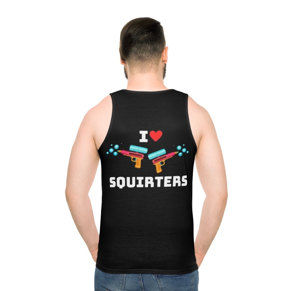 "I Love Squirters" Squirrel Lover Unisex Tank Top - men back